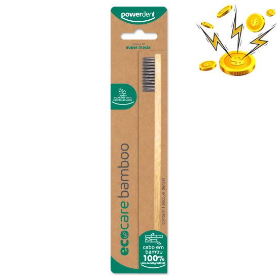 Escova dental Ecocare Bamboo cerdas super macia Powerdent